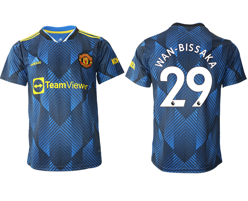 Cheap Men 2021-2022 Club Manchester United Second away aaa version blue 29 Soccer Jersey